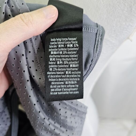 PINK Victoria's Secret Gray Mesh Tie Front Sports Bra Size XS - Picture 6 of 8